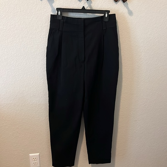 A.L.C Diego Black Tapered Paperbag Trouser Pants 8 - Picture 4 of 6